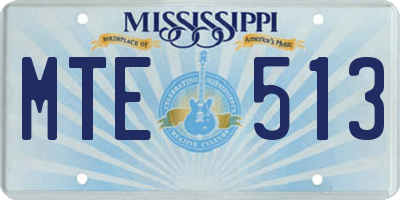 MS license plate MTE513