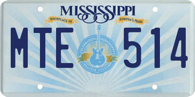 MS license plate MTE514
