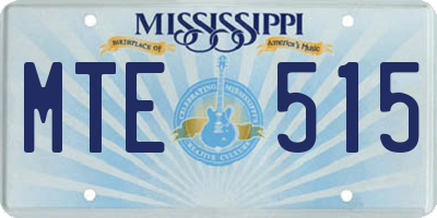 MS license plate MTE515
