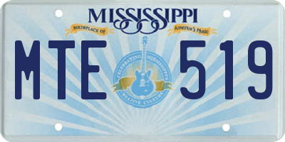 MS license plate MTE519