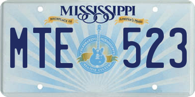 MS license plate MTE523