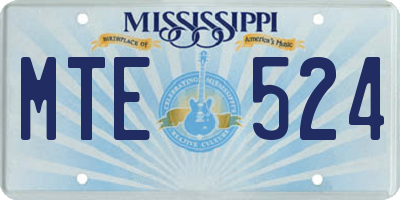MS license plate MTE524