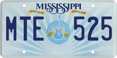 MS license plate MTE525