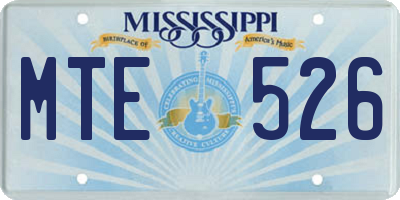 MS license plate MTE526