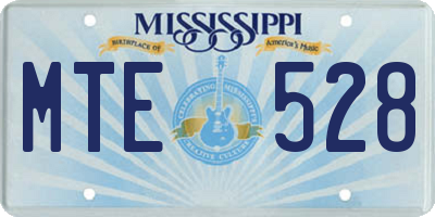MS license plate MTE528