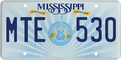 MS license plate MTE530