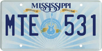 MS license plate MTE531