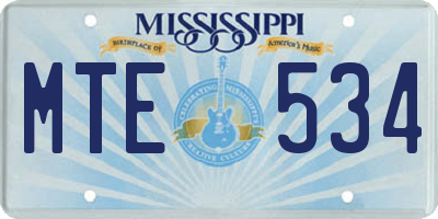 MS license plate MTE534