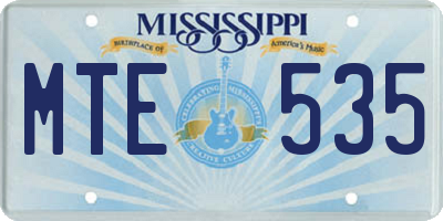 MS license plate MTE535