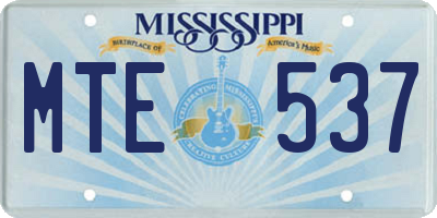 MS license plate MTE537