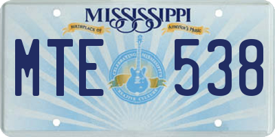 MS license plate MTE538