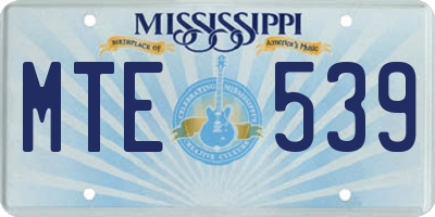 MS license plate MTE539