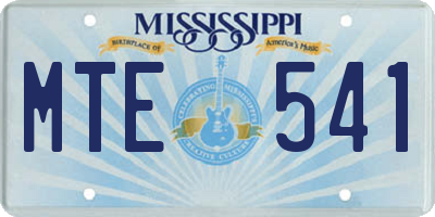 MS license plate MTE541