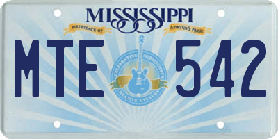 MS license plate MTE542