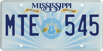 MS license plate MTE545