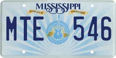 MS license plate MTE546