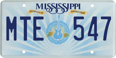 MS license plate MTE547