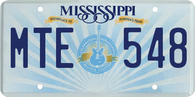 MS license plate MTE548