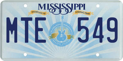 MS license plate MTE549