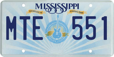 MS license plate MTE551