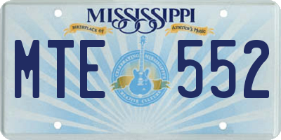 MS license plate MTE552