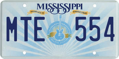 MS license plate MTE554