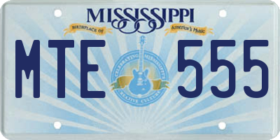 MS license plate MTE555