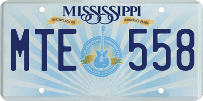 MS license plate MTE558