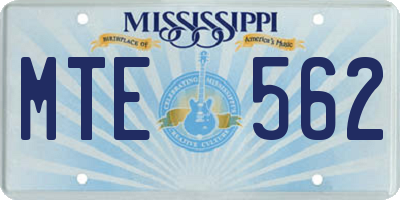 MS license plate MTE562