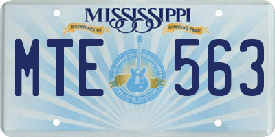 MS license plate MTE563
