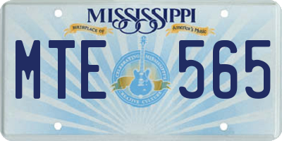 MS license plate MTE565