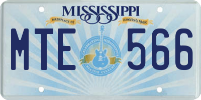 MS license plate MTE566