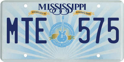 MS license plate MTE575