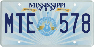 MS license plate MTE578