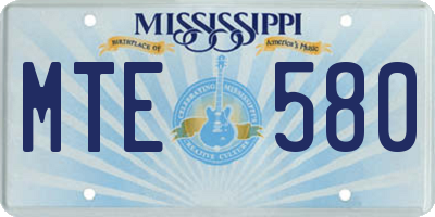 MS license plate MTE580