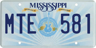 MS license plate MTE581
