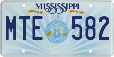 MS license plate MTE582