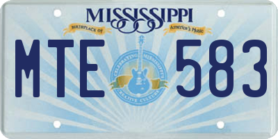 MS license plate MTE583