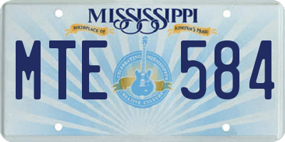 MS license plate MTE584