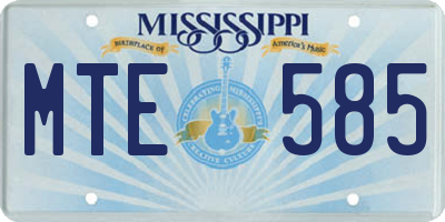 MS license plate MTE585