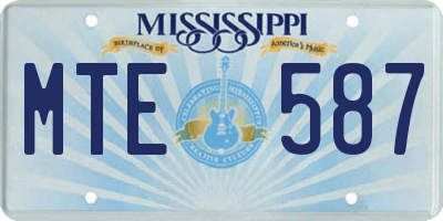 MS license plate MTE587