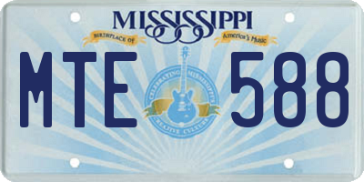 MS license plate MTE588