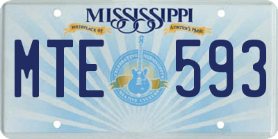 MS license plate MTE593