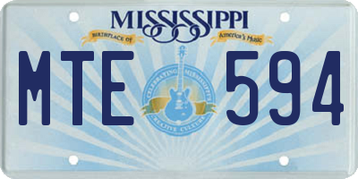MS license plate MTE594