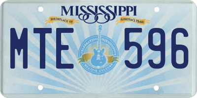 MS license plate MTE596
