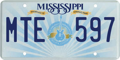 MS license plate MTE597