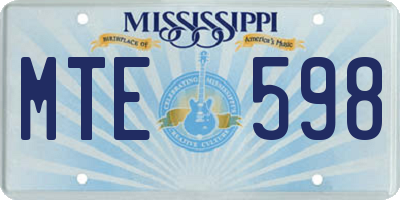 MS license plate MTE598