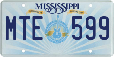 MS license plate MTE599