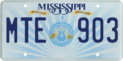 MS license plate MTE903