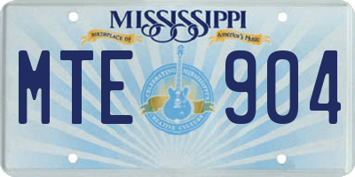 MS license plate MTE904